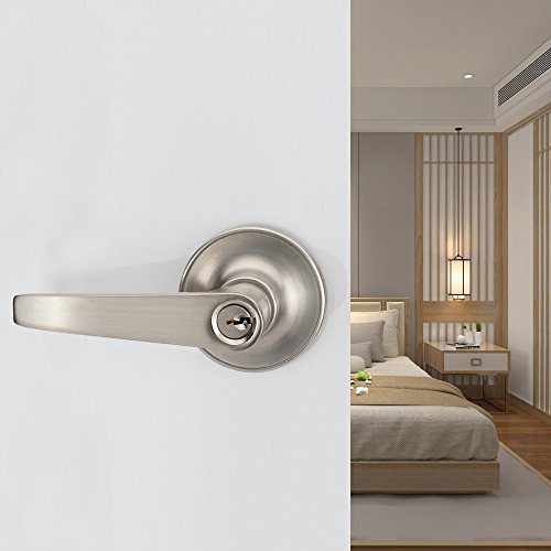 Manren MR802 Lever Keyed Entry Door Lever Handle Lock, Universal Door Knob Hardware thumb #2