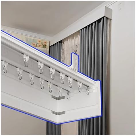 Double Track Wall Mount Curtain System - 23.6ft Sliding Panel with Detachable Valance & Pelmet for Home & Commercial Use - Versatile Window Treatment Solution