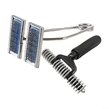 Carpet Seam Squeezer and Roller Tool Set, Metal Pincher with Gripper Pins for Glue-Down Installation, Splicing and Repair, Comfortable Vinyl Grip, 2-Piece Kit