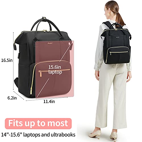 Women-Laptop-Bags-Nurse-Backpack-FOCDOD-156-Inch-Stylish-Teacher-Backpack-with-USB-Port-Waterproof-Anti-theft-Daypack-Travel-Bookbag-Work-Bag-Gift-for-MenWomen