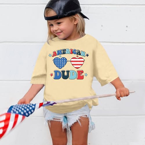 Kids 4th of July American Flag Shirts Boys Girls Patriotic T-Shirt Independence Day Tee Tops Outfit 3-10 Years4