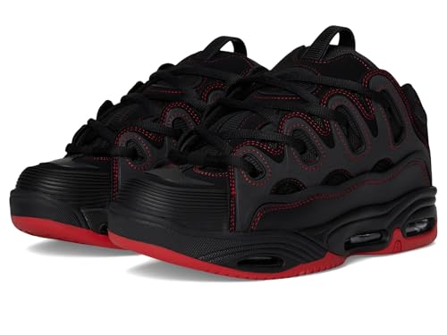 Osiris Men's D3 2001 Skate Shoe, Black/Red/Red, 5