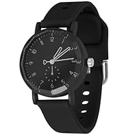 OFFCUP Damenuhr, Damen Analog Quarz Uhr mit Silikon Armband, Uhren Damen Sportlich Elegant Casual Armbanduhr Krankenschwester Quarzuhr Farbe Buntfarbig, 3 Zeiger, 38 mm Gehäusegröße-Schwarz