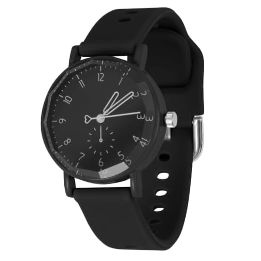 OFFCUP Montre pour Femme avec Bracelet en Silicone, Montres de Sport de 38 mm, Montre Analogique Quartz avec Cadran Facile à Lire, Montre de Poignet pour Infirmières Etudiantes Filles (A-Noir)