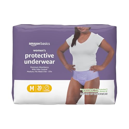 Amazon Basics Incontinence Underwear for Women, Protective, Disposable, Postpartum, Maximum