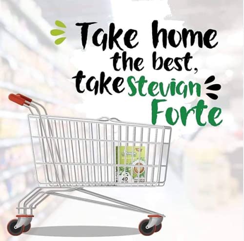 Stevian Forte , 40 Powdered Packets, Safe For Diabetics, No Glycemic Impact, Zero Calorie, Gluten Free, Sugar Substitute Alternative, Keto And Paleo Friendly, No Bitterness, Healthy Way #TOP1