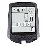 Gran pantalla LCD retroiluminada: un ordenador de bicicleta con una gran pantalla LCD retroiluminada te permite leer fácilmente los números de forma remota, especialmente en medio de la noche o en un túnel largo. Simplemente pulsa Mode o SET para encender la luz de fondo. Una variedad de datos profesionales opcionales. Proporciona estimación de potencia, medidor de potencia y función de conteo de vueltas, que puede satisfacer nuestras necesidades.