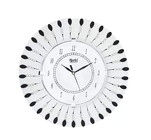 Image of Ajanta Analog Handpainted Plastic Wall Clock (White, 30 cm X 30 cm)