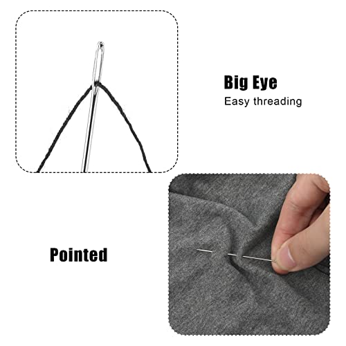 25Pcs Large Eye Sewing Needles, 5 Sizes Tapestry Needle Embroidery Needles Yarn Needles Quilting Needles With Wooden Needle Case Stainless Steel Wool Self Threading Needle For Hand Sewing Diy #TOP2
