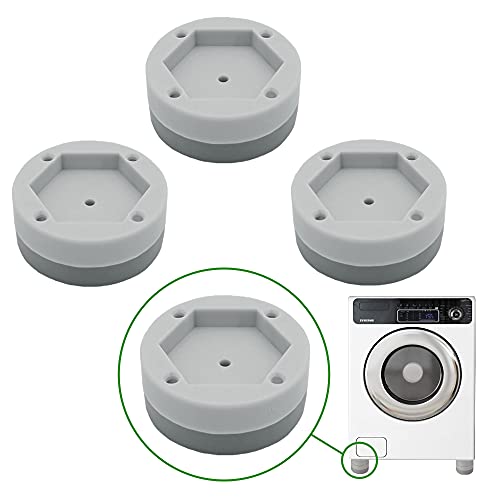 [What'sUp?] Anti Vibration Pads for Washing Machine- Washer Dryer Noise Reduction& Shock Absorbing Rubber Feet - Heavy Duty Anti-Slip Pads for Furniture, Appliances, and Equipment- 4 Pack for Home Use