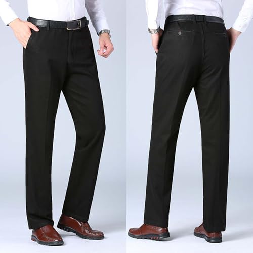 Men's Business Suit Pants Straight Leg High Waist Pant Casual Claasic Fit Comfy Trendy Work Trousers with Pocket 20252