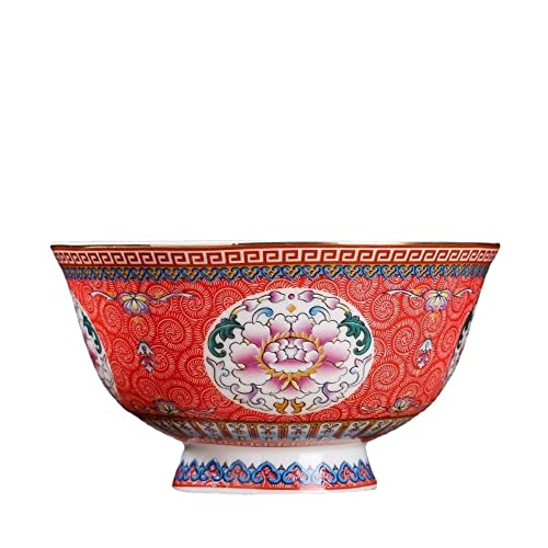 Cuenco de porcelana antiguo, cuencos cerámica, 15,6 cm,14 pulgadas, cuenco arroz Jingdezhen, vajilla alta hueso, diámetro, 7,8