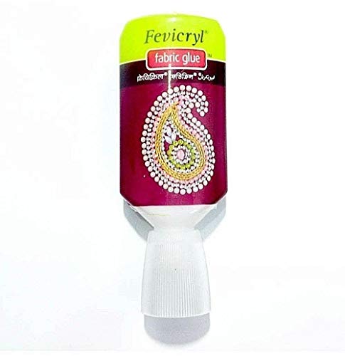 JP Arts & Crafts Fevicryl - Pegamento de tela sin puntada en 20 ml para cinta de encaje, apliques de diamantes de imitación, ropa de zapatos, uniones adhesivas, lavable a máquina