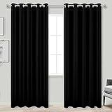 Blackout Curtains 72 Inch Extra Wide for Bedroom Sliding Glass Patio Door,2 Panels Grommet Darkening Large Window Shade Dark Light Black Out Blinds for Living Room,6x7 6 x 7 FT Width by 84in Length
