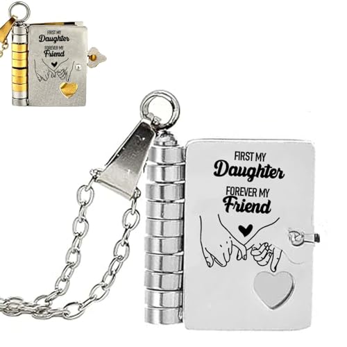 For Daughter - First My Daughter Forever My Friend Book Necklace, daughter Openable Chapter Book...