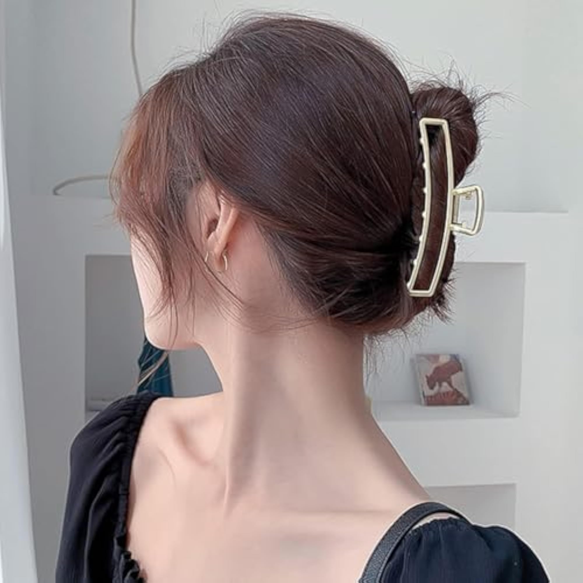 Golden Metal Hair Claw Clips, Pack of 4