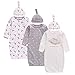 Miracle Baby Pigiama Bambino, Sacco Nanna 0-6 Mesi per Neonato Bambine e Bambini, Confezione da 3 Sleeper Gown + 3 Cappelli, Maniche lunche, Cotone, 78 * 22cm