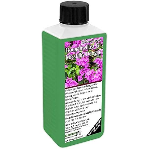 GREEN24 Bougainvillea Dünger & Mirabilis Dünger flüssig für Wunderblumen Drillingsblumen NPK Volldünger Konzentrat Cover