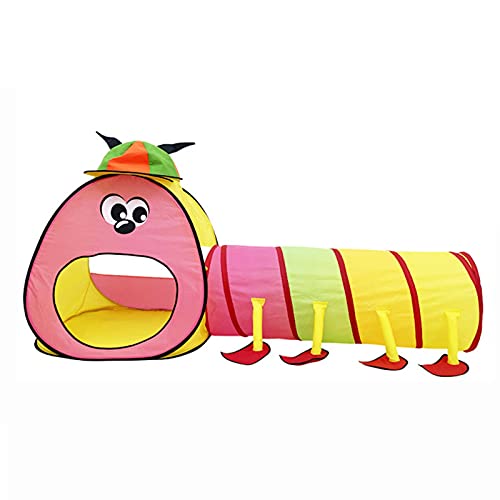 Oiyass Cartoons Kids Zelt, Kriechtunnel und Ball Pit Popup Bounce Playhouse, Kleinkinder Indoor & Outdoor Fold Up Popup-Zelte,Caterpillar Cover