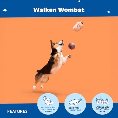 Barkbox BARK Walken Wombat Hundespielzeug Wombat Cube Poop Pink Brown Plüsch XS/S/M