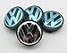 Angel Mall Volkswagen 56mm Outer Diameter Black Wheel Center Hub Caps Cover 4-pc Set