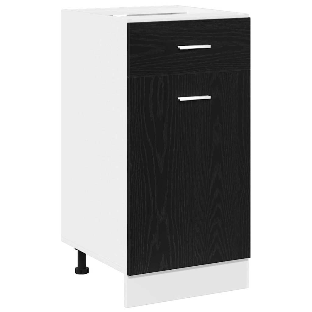 Tomostar Meuble Bas de Cuisine, Armoire de Cuisine Armoire de Plancher avec tiroir Chêne Noir 40x46x81,5 cm