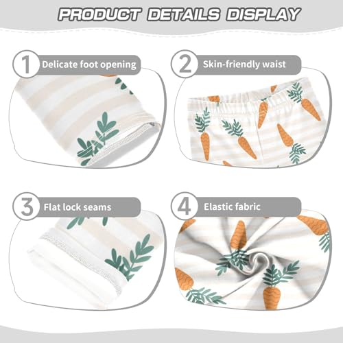 Stripe and Carrot Girls Leggings,Workout Leggings for Girls Toddler Athletic Leggings Size for 3-10T3