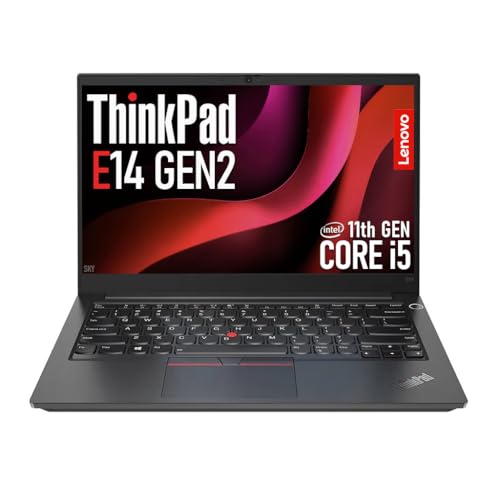 Lenovo ThinkPad E14 Gen 2 14' FHD (1920x1080) Laptop PC, 11th Gen Quad-Core i5-1135G7 Notebook, 512GB SSD, 8GB DDR4 RAM, HDMI, Windows 11 Pro (Renewed)