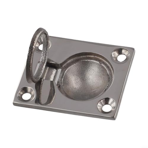 Moliuoly 316 gradi acciaio Flush Mount Boat Hatch Latch Cabinet Lifting Ring Pull Handle Resistant Finish (48 x 38 mm), per Armadietti Nautici e Porte a Tasca, Finitura Specchio Anti Ruggine