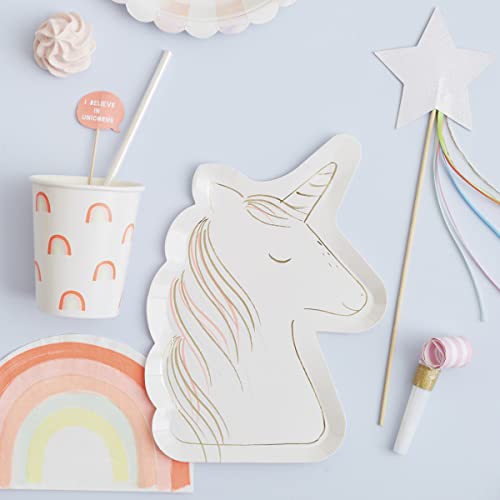 Meri Meri Disposable Birthday Party Plates, Pack of 8 Fun Shaped Disposable Plates for Party, Kid’s Birthday Paper Plates