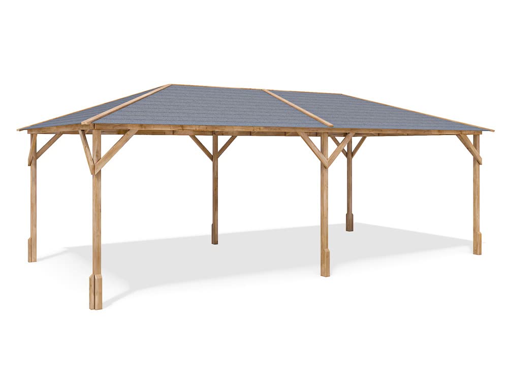Dunster House Wooden Garden Gazebo 6m x 3m W19" x 10"Heavy Duty Hot Tub Shelter, Fully Pressure Treated, Utopia 630