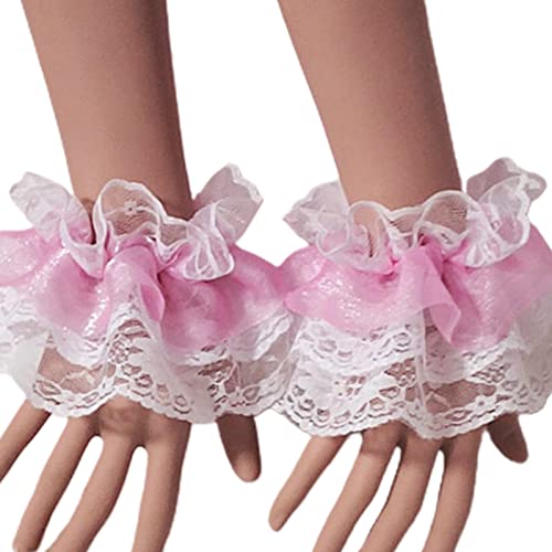 GANYKQ Wrist Cuffs for Women's Fashion Pleated Horn Cuff Detachable Shirt Fake Sleeve Cuffs Sunscreen Decorated Accessories