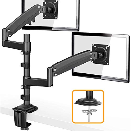 ErGear PCモニタアーム 2画面 22～32型 耐荷重2-12kg ディスプレイアーム デュアル ガス圧 VESA規格100*100 多角度調節