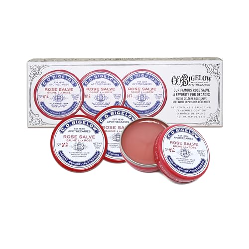C. O. Bigelow JS6-0217 C.O. Bigelow All Purpose Salve Lip Balm Tins, Rose Salve Pack Of 3 thumb #1