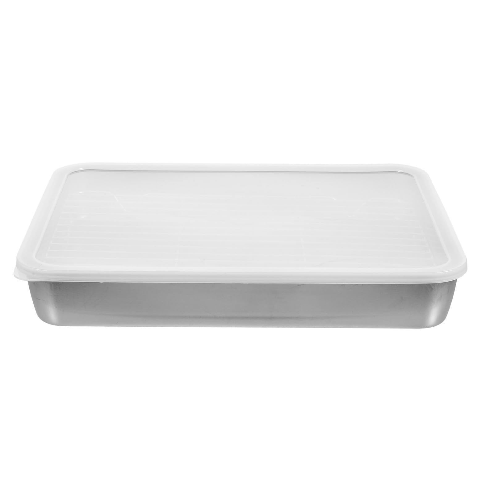 Plat de Cuisson Rectangulaire en Acier Inoxydable avec Grille