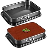 Lot de 2 Moules à Charnière Rectangulaires Antiadhésifs, Moule à Cheesecake 36 x 24 cm, Moule à Gâteau avec Fond Amovible, Étanche, Idéal pour Tiramisu, Glace, Pâtisserie Maison et Cuisine DIY