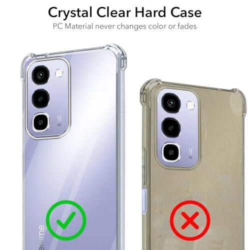 Image of Jkobi Shockproof Crystal-Clear Back Cover for Realme P4R 5G | Realme Narzo 100X 5G (Anti Yellow Case | Drop & Camera Protection | Hard Polycarbonate)