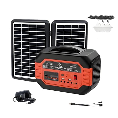 Solar Power System with 18V 13W Solar Panel | 12V 7Ah Battery, 10...
