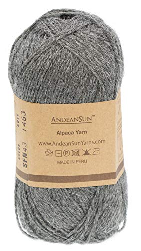 (3 Small Gorgeous Skeins) Alpaca Yarn Blend Umayo [657 Yards Total] Grey, 2 Fingering #TOP2