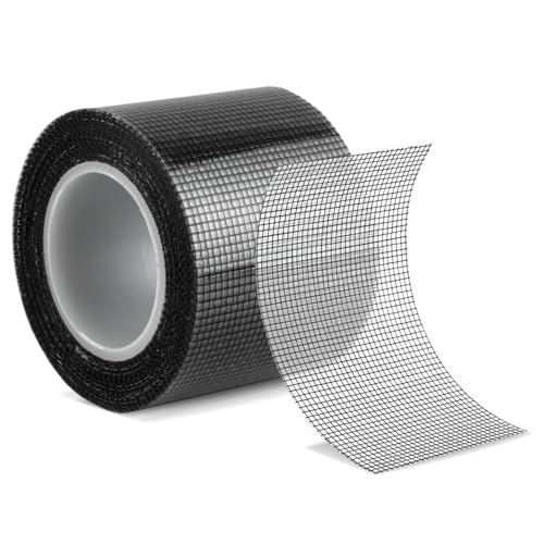 WiseJoy Cinta Reparadora de Mosquitera 5 cm x 5 m, Cinta Adhesiva Mosquitera de Fibra de Vidrio para Reparar Mosquiteros Ventanas Puerta Pantalla Reparación Fácil sin Herramientas