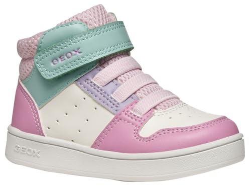 Geox B Eclyper Girl, Zapatillas Bebé Niñas, White Dk Pink, 24 EU