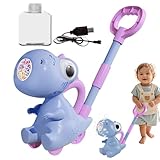 Yiohejy Blasenblasenschubspielzeug, Bubble Rasenmäher - Blasenblasmaschine leuchten - 10 Löcher, Gartenunterhaltung, Dinosaurier -Push -Hinterhofspielzeug für Outdoor