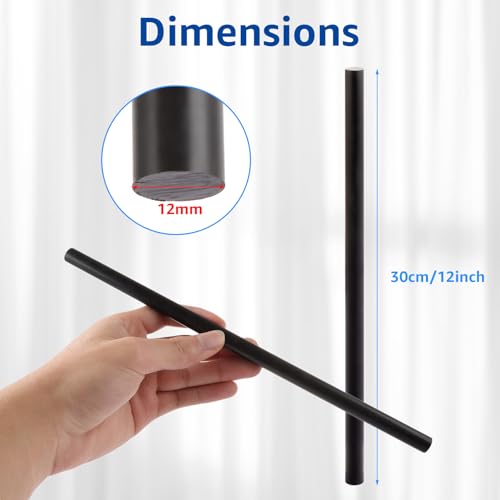 Image of JMIATRY 10 Pack Black Plastic Rod 1 /2 -Inch Diameter and 12-Inch Length Black Round Acetal Copolymer Rods 1 /2 inch Black Round Abs Plastic Rods (1.2x30CM)