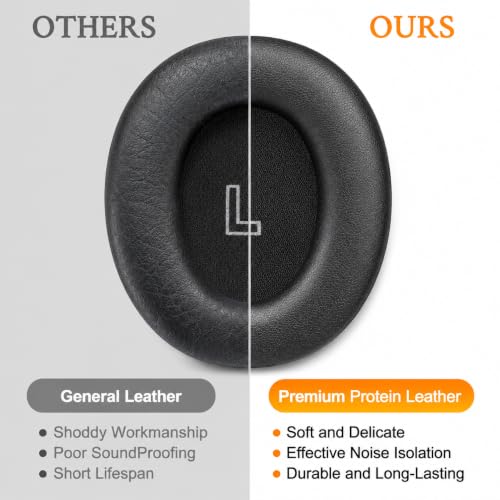 Image of Mizi Replacement Earpads Compatible with Bose QuietComfort Ultra Gen 1 & Gen 2 Wireless Headphones, Premium Protein Leather Ear Cushions High-Density Memory Foam for Noise Isolation & Comfort - Black