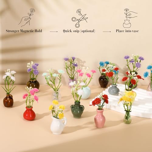 Konohan Set 15 Imanes Mini Florero Cerámico Decorativo miniatura 2