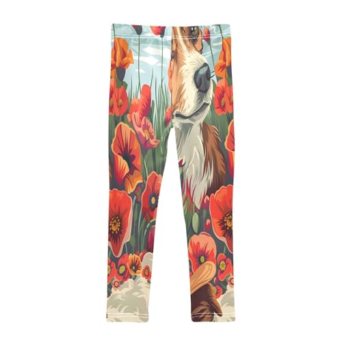 Bolaz Toddler Girls Leggings Printed Yoga Pants Leggings Cowboy Hat Dog Poppies for Kids2