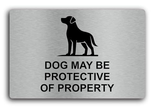 Panneau de chien protecteur de propriété en alu brossé élégant et résistant au design moderne