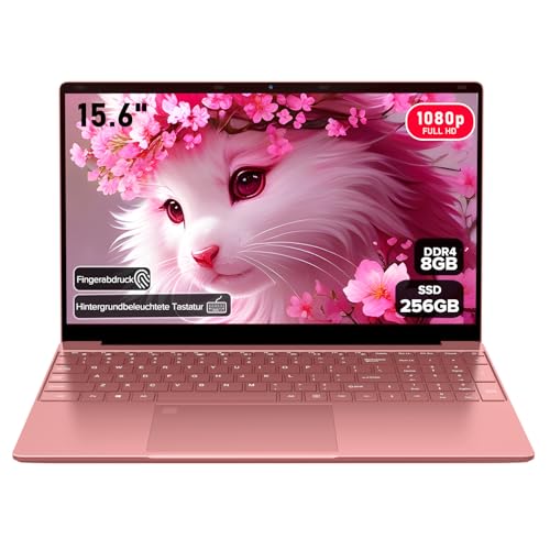 Molegar 2026 Laptop Computer Notebook,15.6' IPS FHD Display,Celeron N5100(Beats N4120/5205U CPU),WiFi5,BT5.0,USB3.0,Beleuchtete Tastatur,Fingerprint für Business Home Office und Studenten
