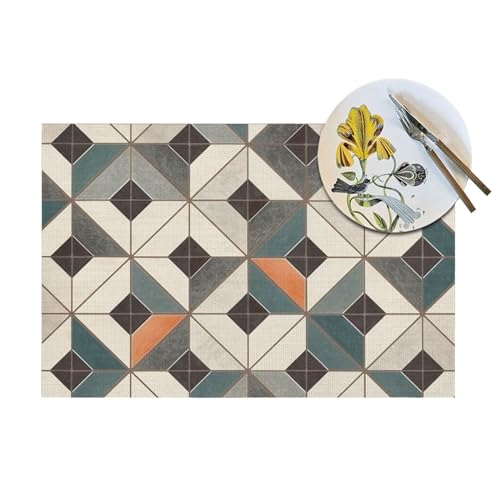Set de table pour dîner et fête de mariage en PVC géométrique lavable x6