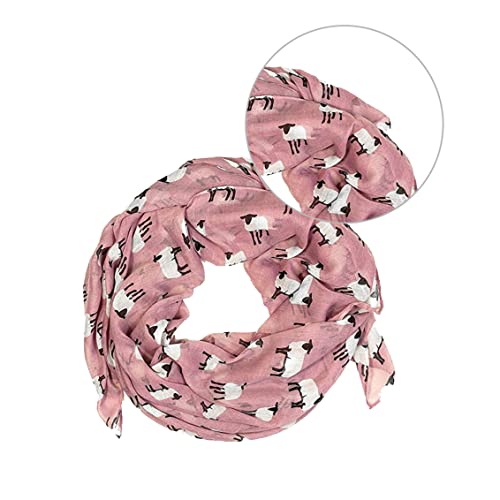 Women Scarf Cute Sheep Print Design Scarf Lightweight Wraps Shawl Soft Scarves for Girl Lady Sheep Wraps Shawl3